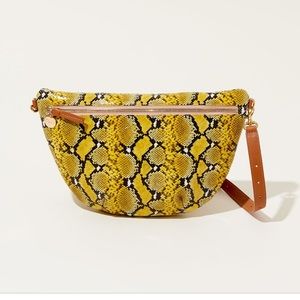Clare V Grand Fanny snakeskin NWT